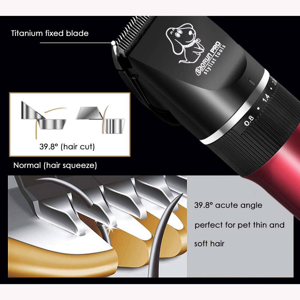 BaoRun Pro Alat Cukur Elektrik Bulu Hewan Pet Dog Clipper - P6 - Red - 3JHX03RE