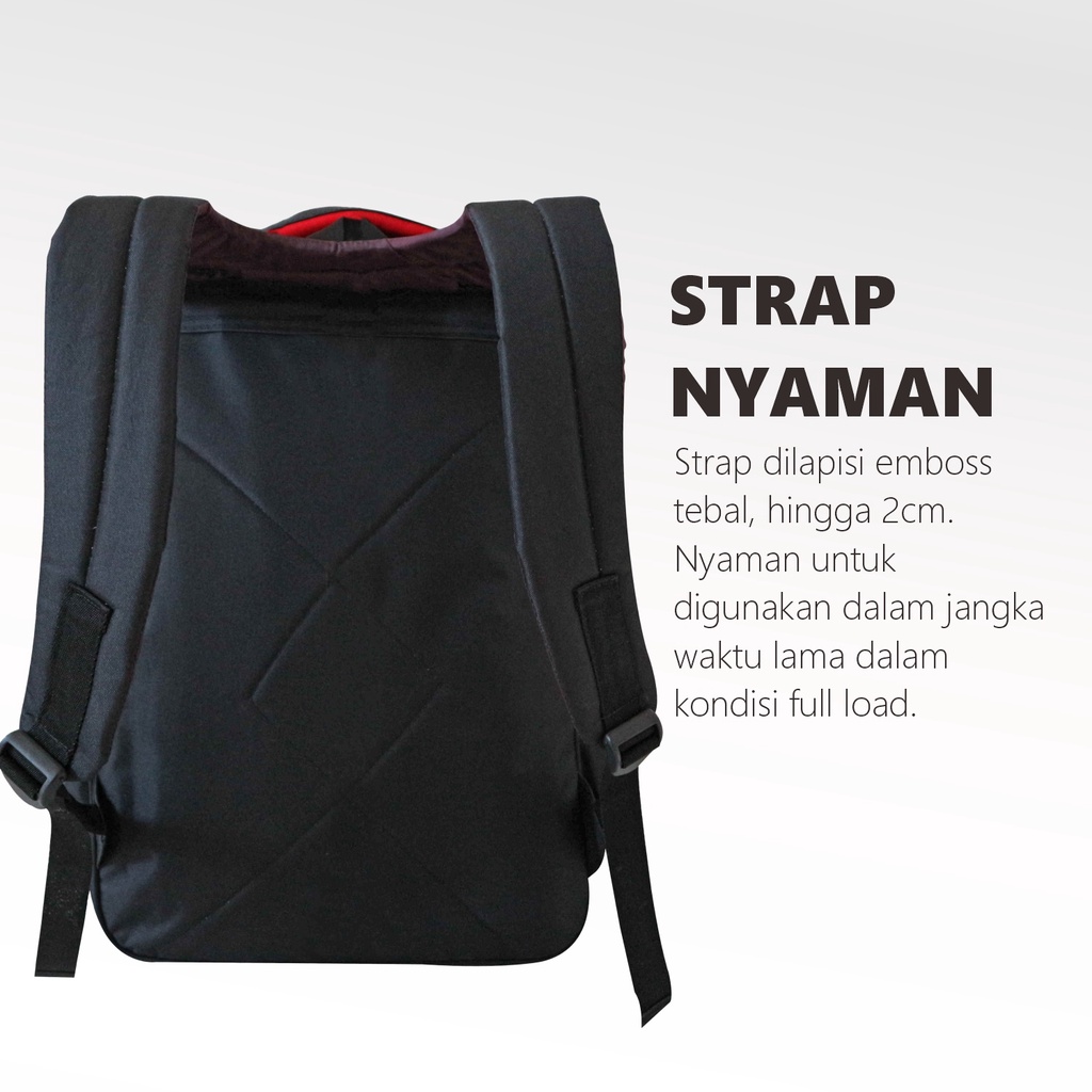 Tas Gendong Cowok SMP SMA Extreme Emboss X Hitam Backpack Punggung Pria Seminar Dinas Keren Berkualitas Awet