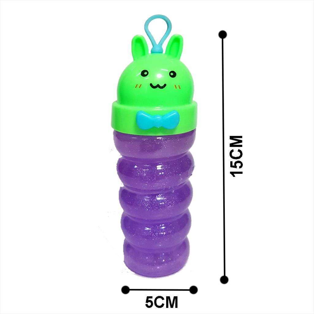 Mainan Anak Slime Gliter Tutup Karakter/Clear Slime Gliter Botol