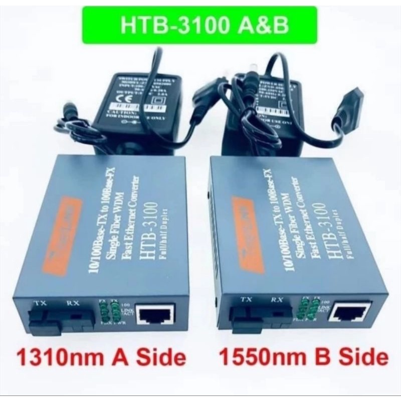 Netlink HTB 3100 10/100 Sepasang AB fiber optic media converter