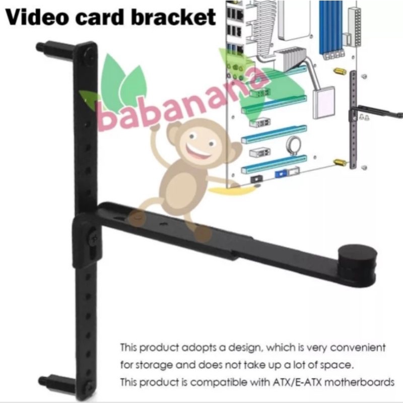 GPU STAND HOLDER PENAHAN VGA GRAPHIC CARD BRACKET SUPPORT HITAM