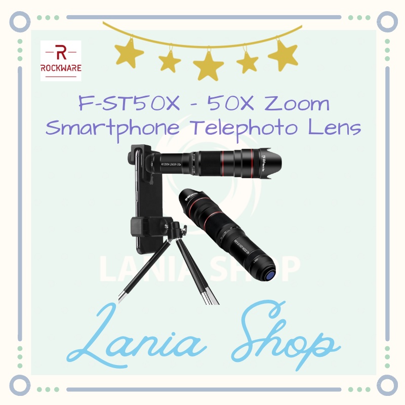 ROCKWARE F-ST50X 50X Zoom Smartphone Telephoto Lens HD Image Lensa HP