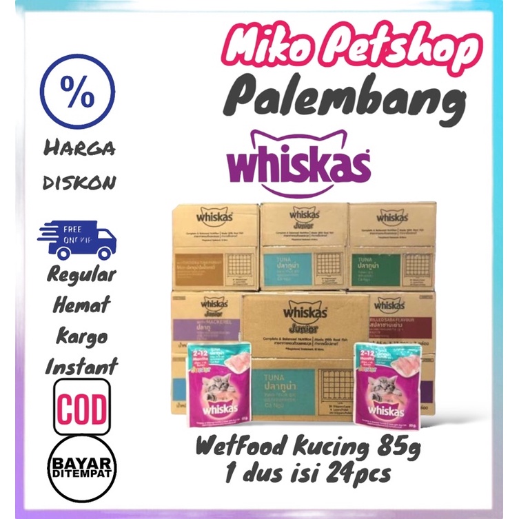 Makanan basah Kucing Whiskas Pouch 80gr 1dus isi 24pcs