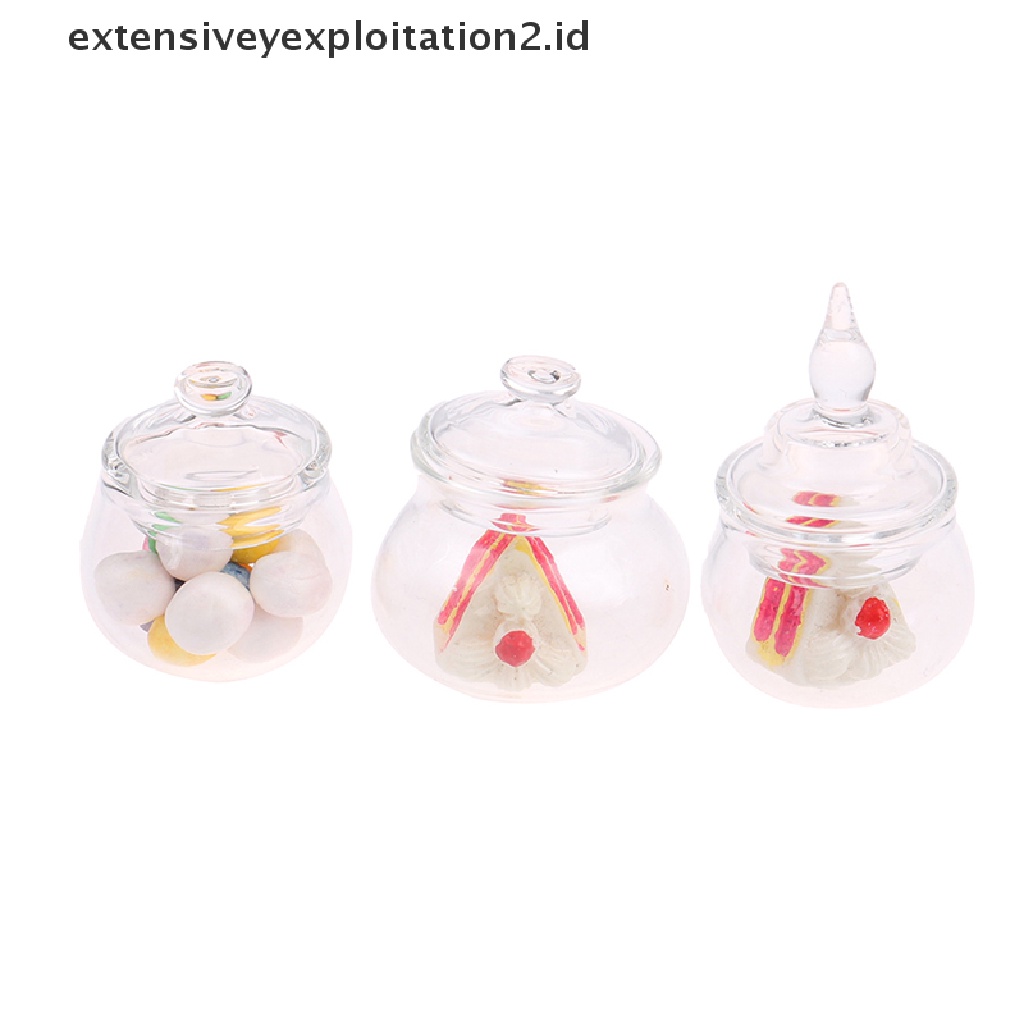 Mainan Miniatur Toples Permen Mini Skala 1: 12 Untuk Dekorasi Dapur Rumah Boneka