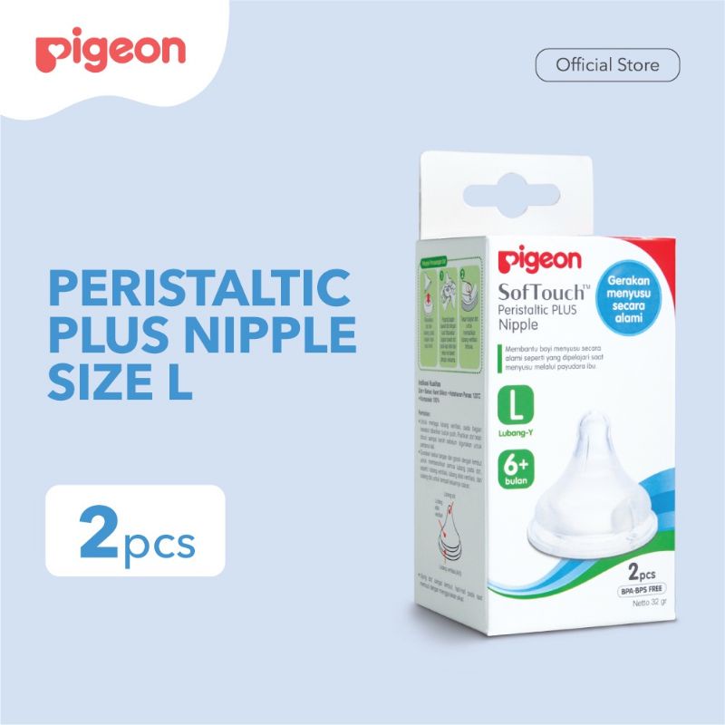 Pigeon nipple peristaltic plus isi 2 size L /Dot nipple pigeon