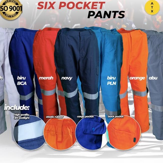 Wearpack safety model celana wearpak Celana Proyek celana bengkel - biru dongker, 30