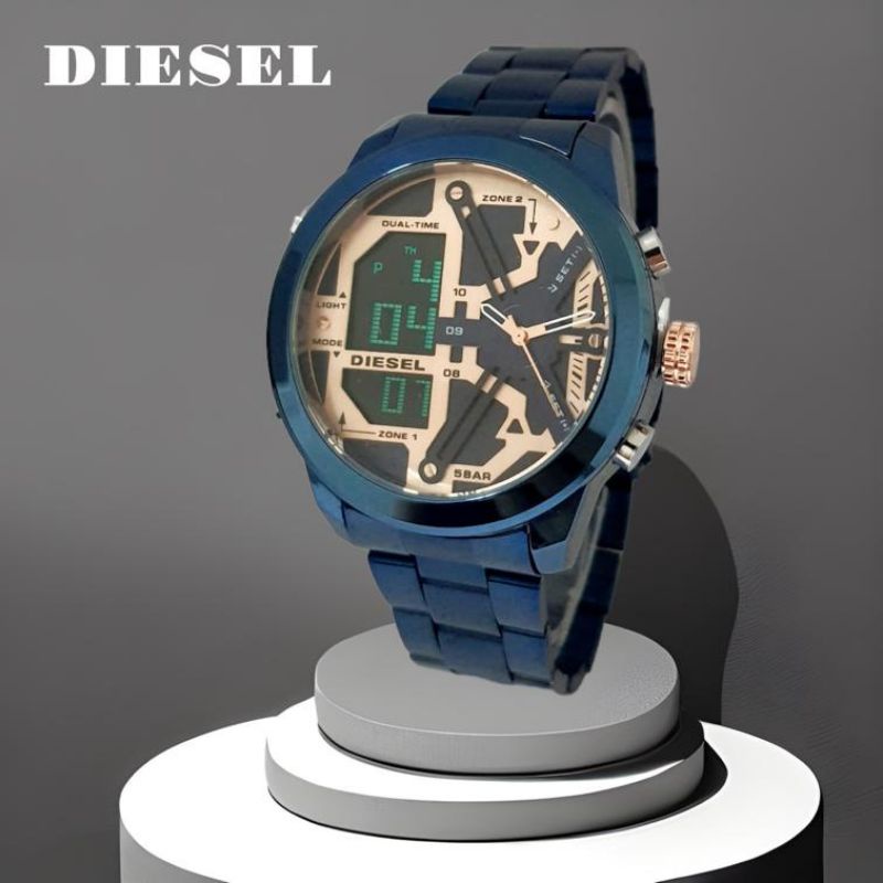 [9 VARIASI] Jam Tangan Pria Diesel Dualtime Rantai Super
