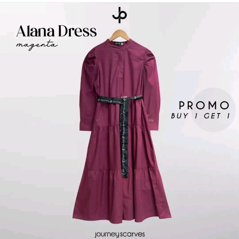(COD) ALANA DRESS BY JOURNEY  GAMIS WANITA MEWAH DG LENGAN BALON BEST SELLER