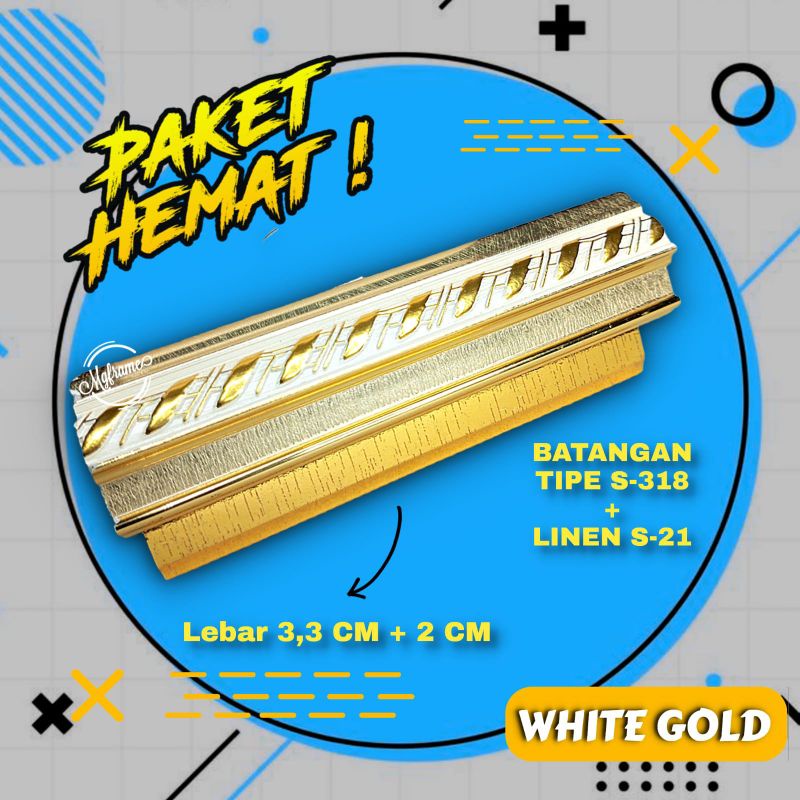 PAKET HEMAT BATANGAN PIGURA 5.5cm//LIS PLAVON// LIS PVC //LIS PROFIL/3M