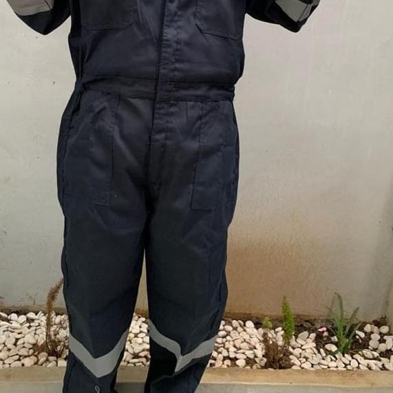 WEARPACK TERUSAN JAPAN DRILL + bordir KHUSUS PO - Putih, M