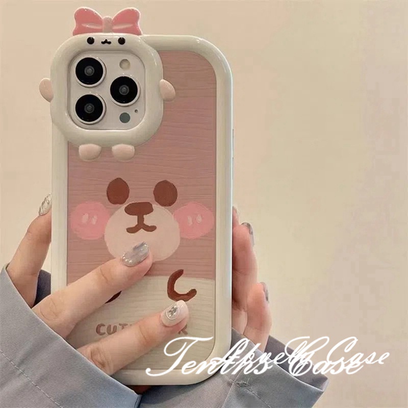 Redmi Note12 10C 9A 9C 9T Note 11 Pro+10 Pro 9T Mi12 Poco M4 Pro X3 GT Shy Cute Bear Phone Case Soft Cover Pelindung