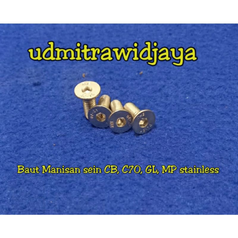 Baut L stainless pemanis manisan sein honda CB C70 1PCS baut manisan reting riting sen CB baut 10an baut anti karat THE A2-70 stainless stell