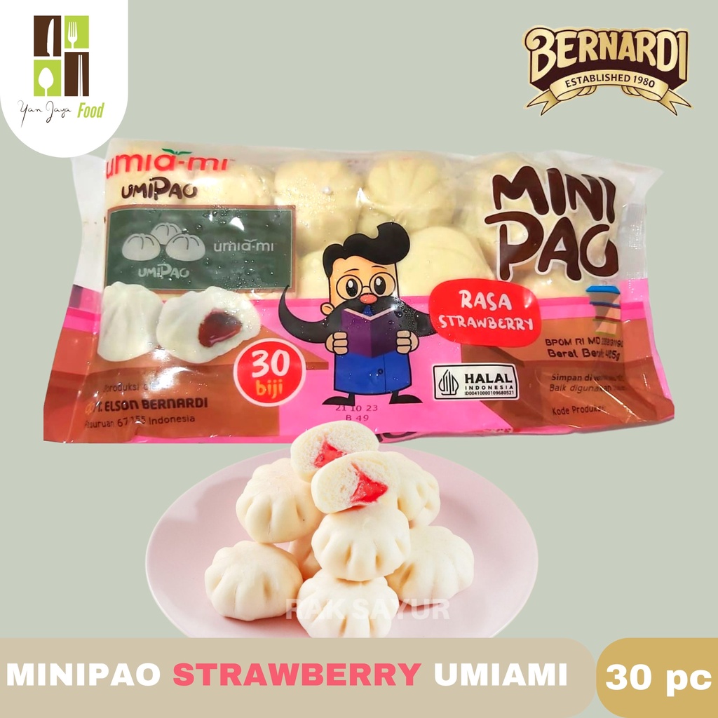 Umiami Minipao Manis Rasa Strawberry 30 Pcs Bapao Instan Goreng Kukus