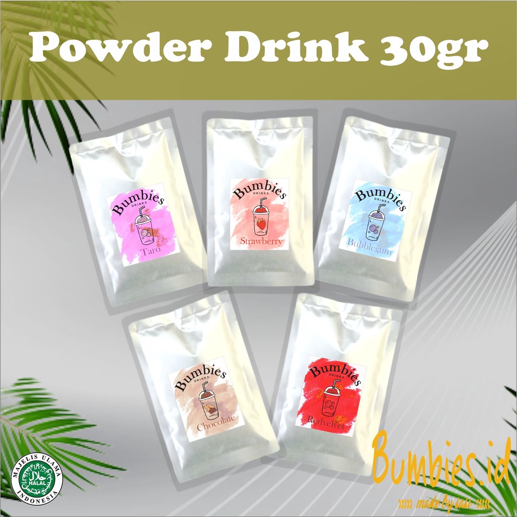 Bubuk Minuman Rasa  30gr | Powder Drink Sraubery | Serbuk Minuman | Bubuk Minuman Aneka Rasa | Strawberry, Stoberi | Coklat | Cokelat | Chocolate | Taro | Bubblegum | Redvelvet