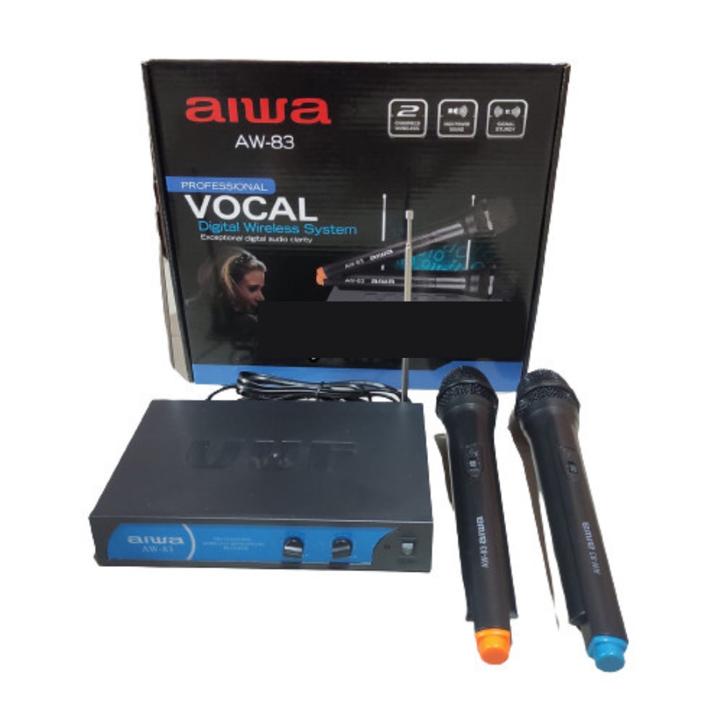 MIC WIRELESS AIWA AW-730 TANPA KABEL MICROPHONE DOUBLE WIRELESS AW-730 MIC WIRELES