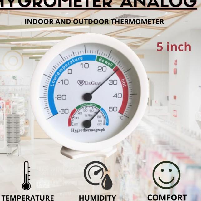 termometer ruangan /hygrometer analog 5 inch