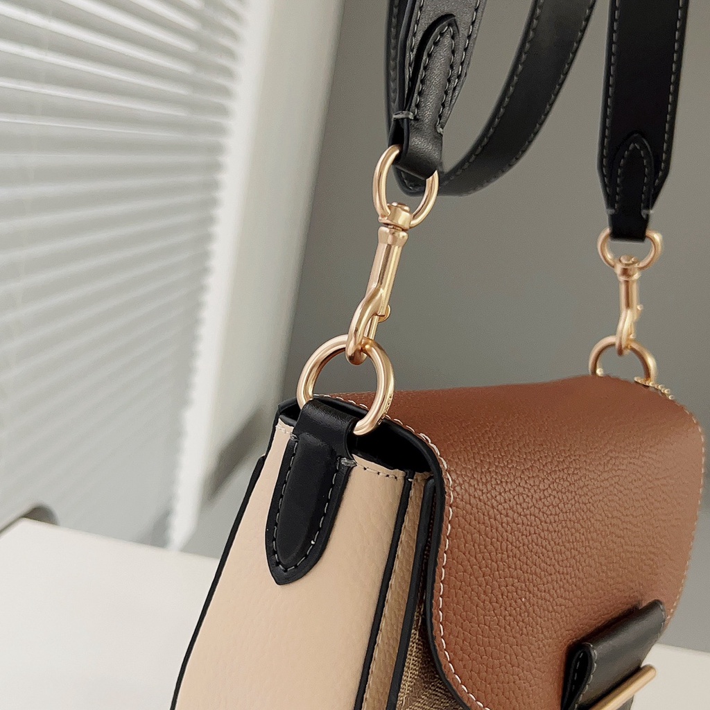 Coach CE565 ce567 Women's Classic Logo Canvas KLEO 17 Shoulder Bag Saddle Bag Crossbody Bag  565  567  mab