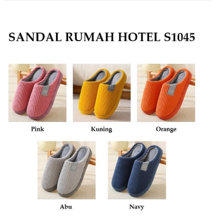 S1045 Sandal Bulu Empuk / Sandal Rumah Hotel / Sandal Selop Wanita &amp; Pria / Sandal Fashion