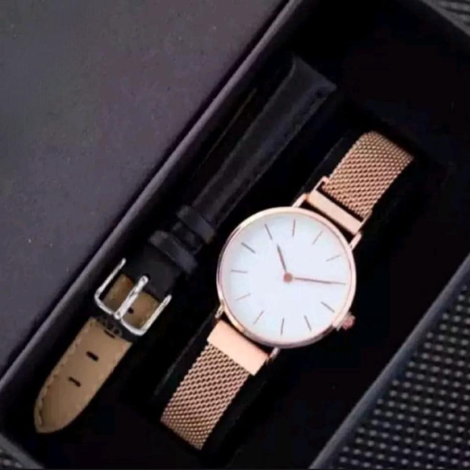 (BW) JAM TANGAN WANITA ELEGAN PUM DE AP MAGNET SET  BOX +TALI CADANGAN A00V