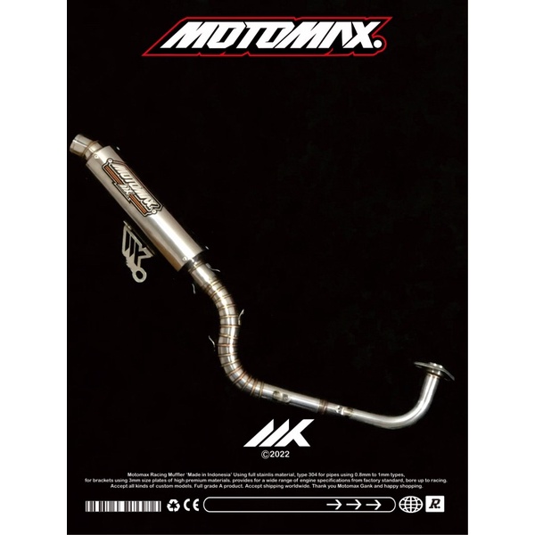Knalpot MOTOMAX RACING ORIGINAL type M15 COBRA (stainless steel) KNALPOT ROADRACE KNALPOT DRAGBIKE K