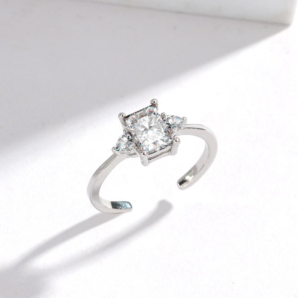 Cincin Titanium Stainless S925 Platinum Grade Anti Karat Anti Luntur Adjustable Terbuka Harian Wanita Perempuan