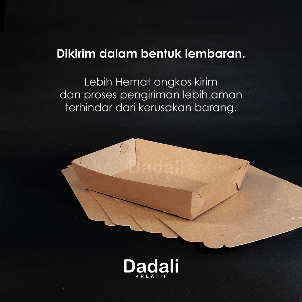 Paper Tray Dine In Laminasi L/M/S/B Kraft Coklat Tebal 290gsm Image 6