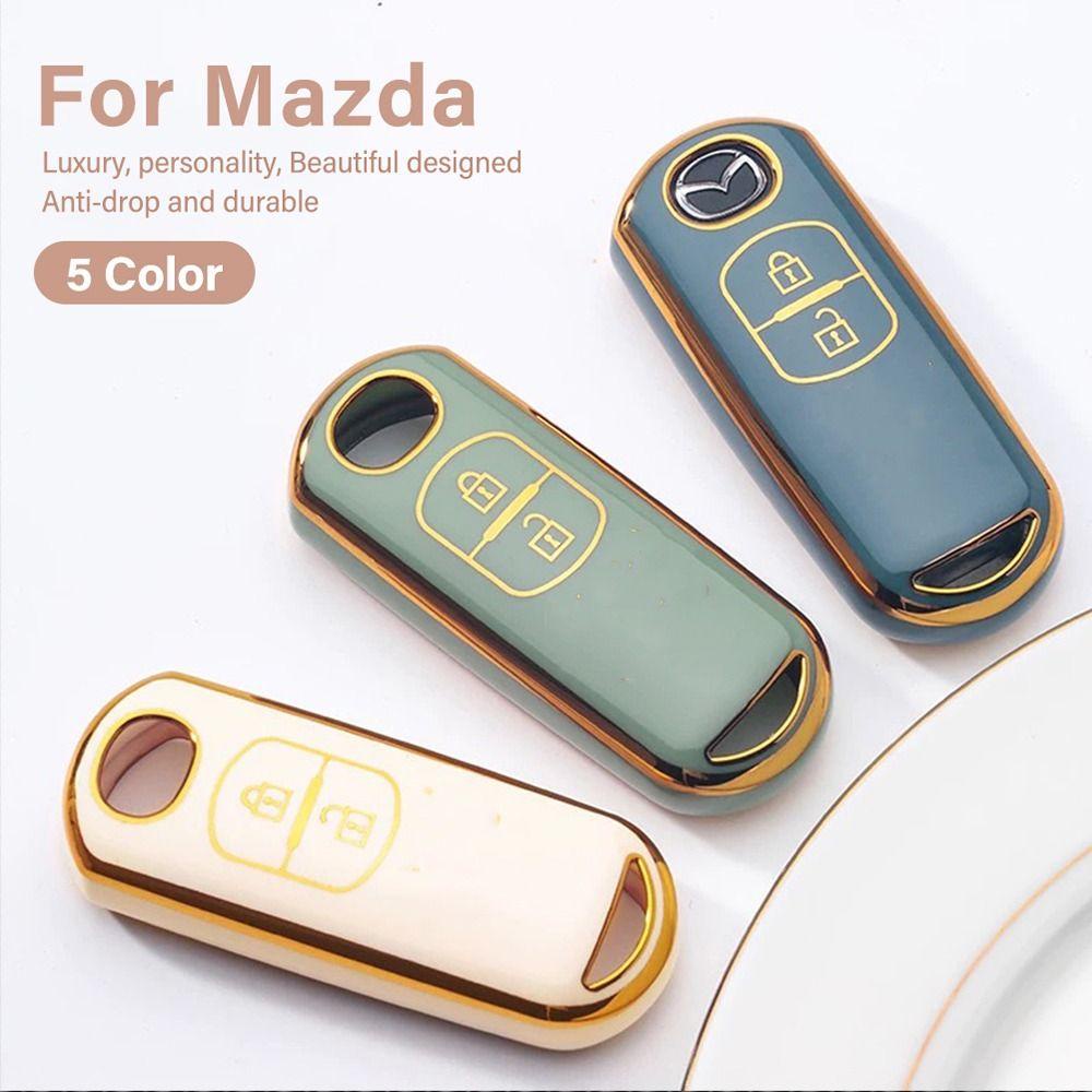 POPULAR MAZDA Remote Key Case Soft TPU Pelindung Kulit Key Fob Cover Untuk Mazda2 3 6