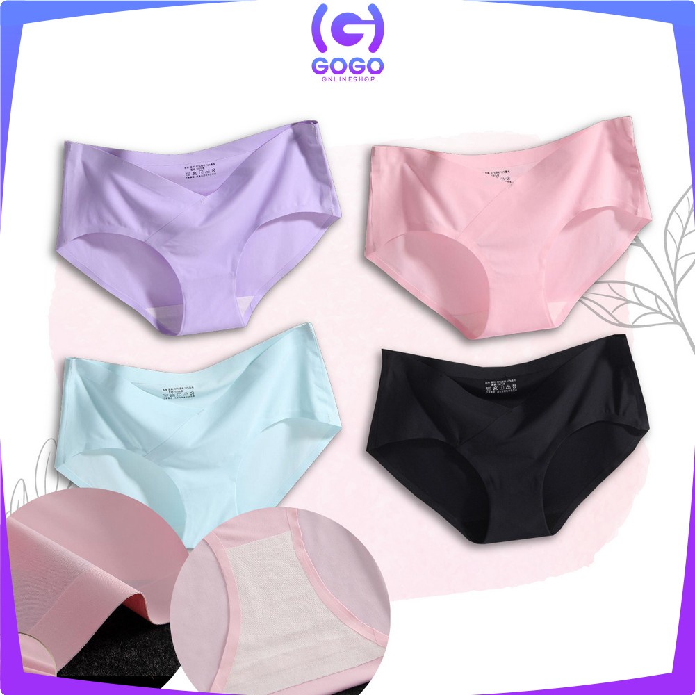 GOGO-P37 Celana Dalam Seamless Wanita V Shape Low Waist Panties CD Kolor Perempuan