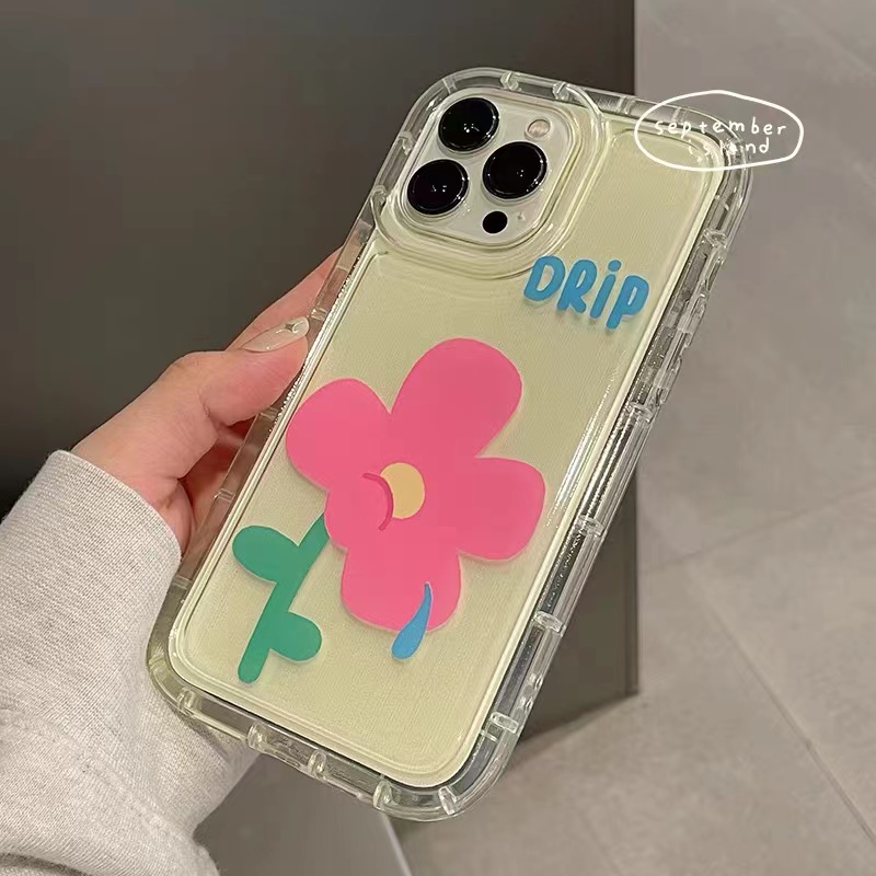 Soft Case Silikon TPU Transparan Motif Bunga Untuk IPhone 14 13 12 11 Pro X XR XS Max 6 6S 7 8 Plus