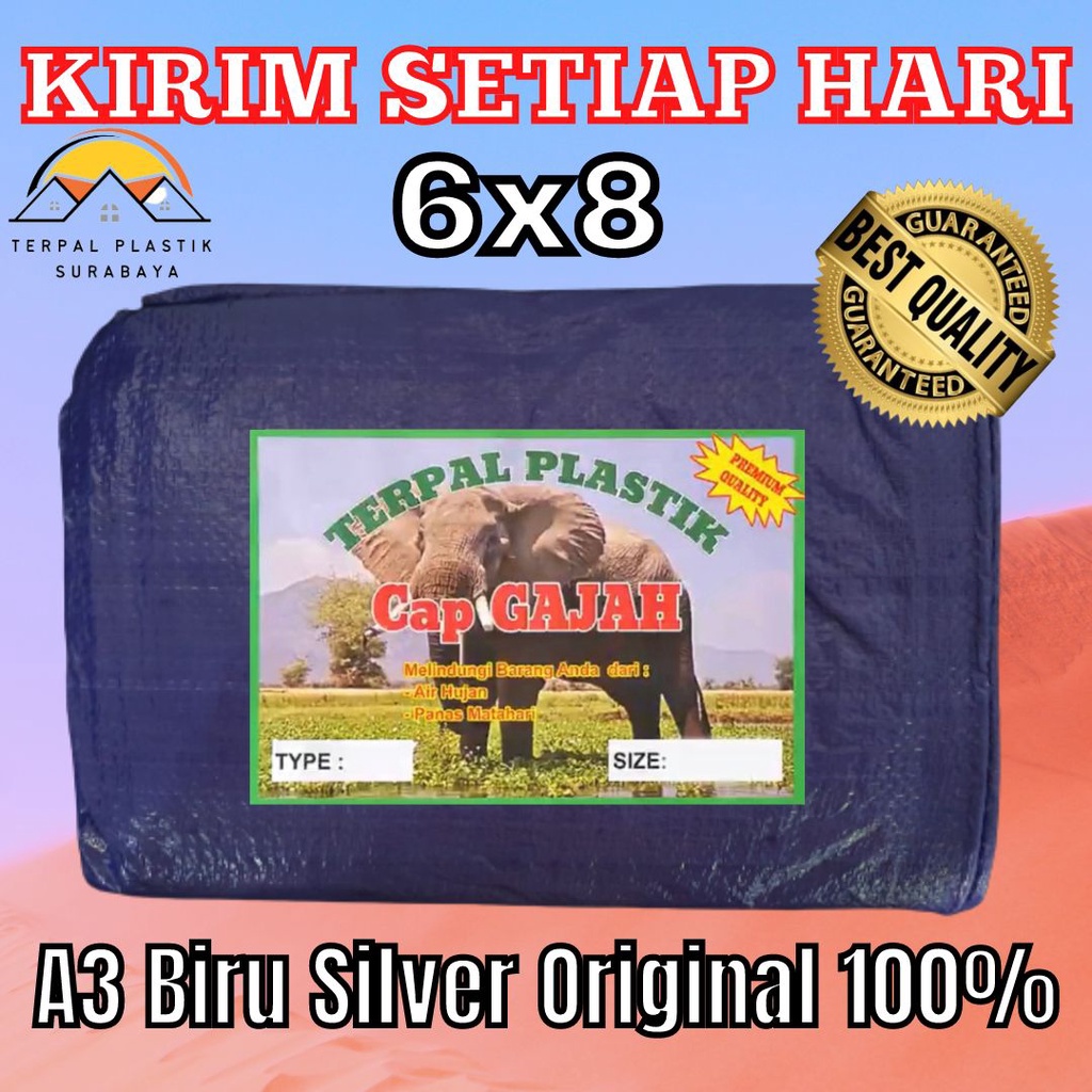 TERPAL PLASTIK A3 Ukuran 6x8 Meter