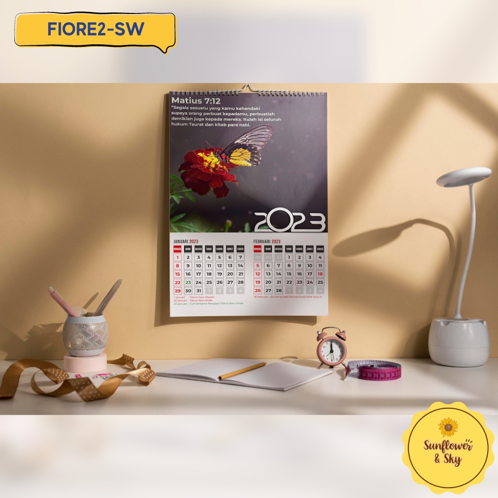 

ANEKA Kalender Dinding 2023 Ayat Alkitab Kristen Wall Calendar 6/7 Hal Kalender 2023 Tema Alam, Bunga, Anjing