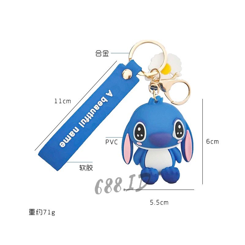 Gantungan Kunci Karakter Stitch Keychain Lucu Bahan PVC Untuk Aksesoris Tas Wanita Gantungan Kunci Motor Mobil GT 03