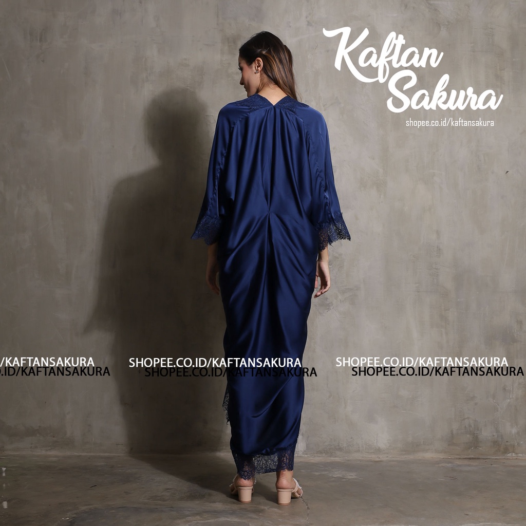 KAFTAN MEWAH WARNA NAVY FREE BROSS KAFTAN TRENDY WANITA MUSLIMAH KOLEKSI TERBARU BY KAFTANSAKURA