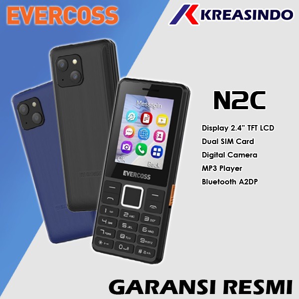 EVERCOSS N2C Feature Phone CandyBar HP Murah Garansi Resmi