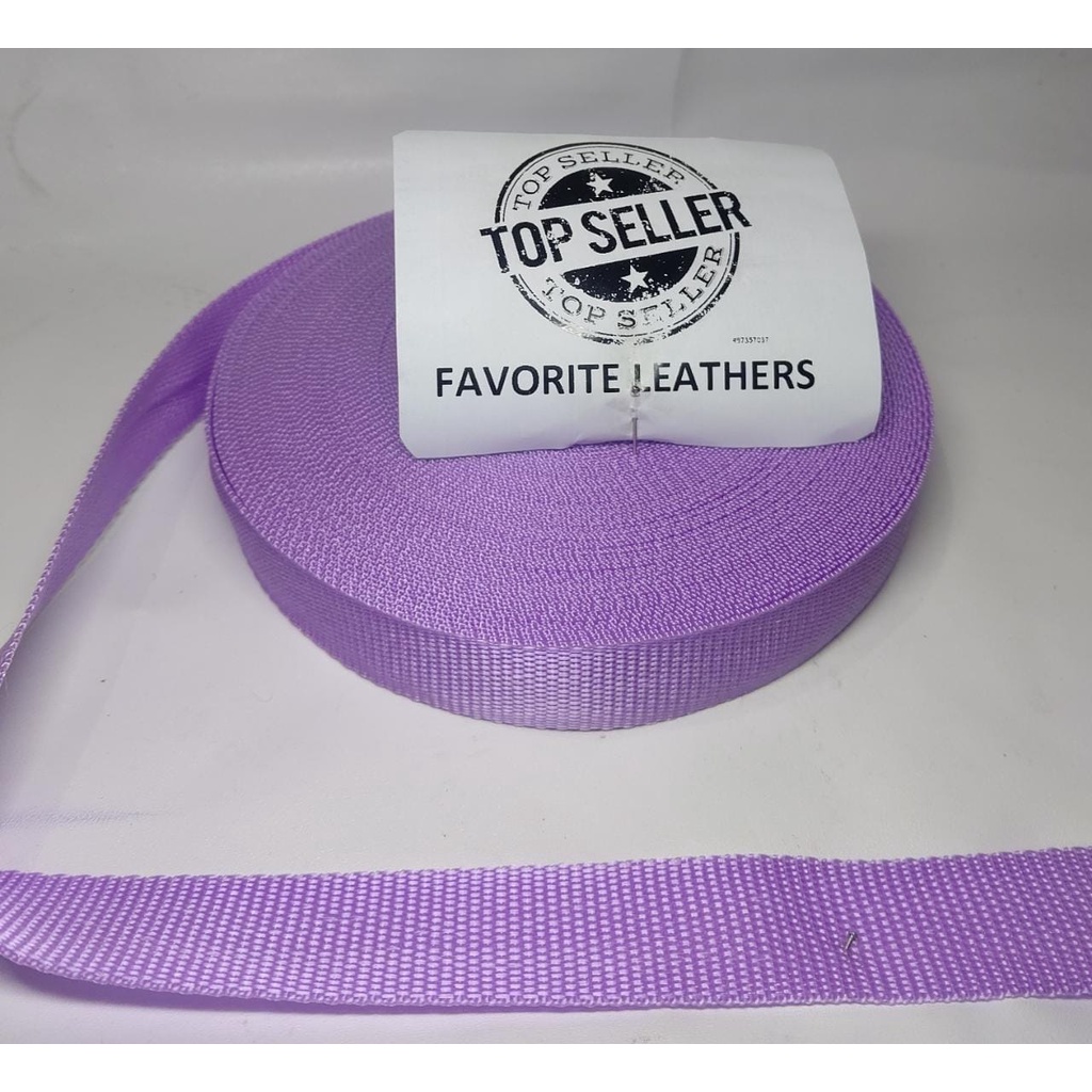 Nylon Webbing KK25 UKURAN 2,5CM /25MM / UKURAN 24METER / HARGA PER ROLL WARNA UNGU MUDA