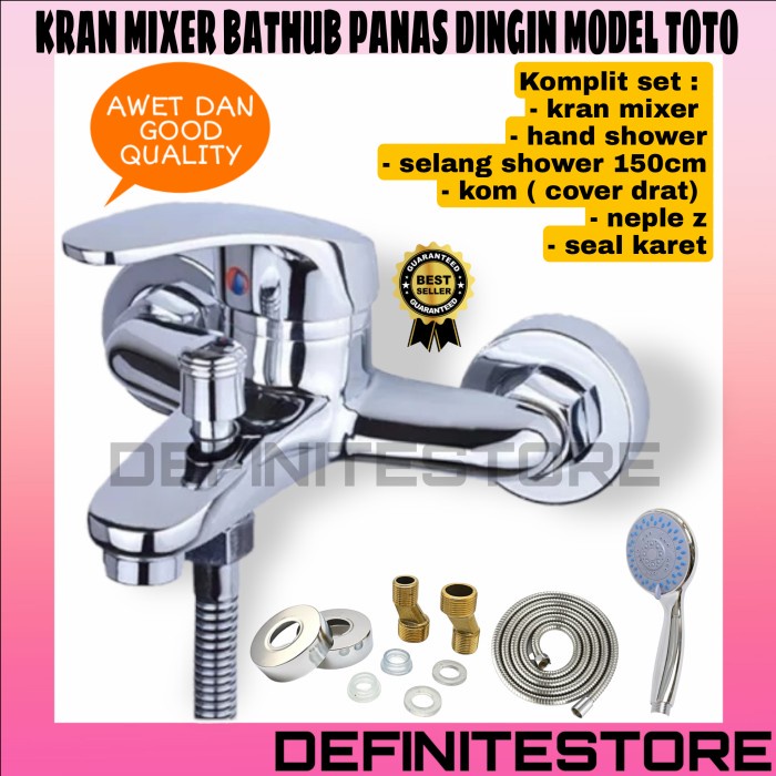 Keran Air Kran Mixer Panas Dingin Kuningan Komplit Shower Model Toto