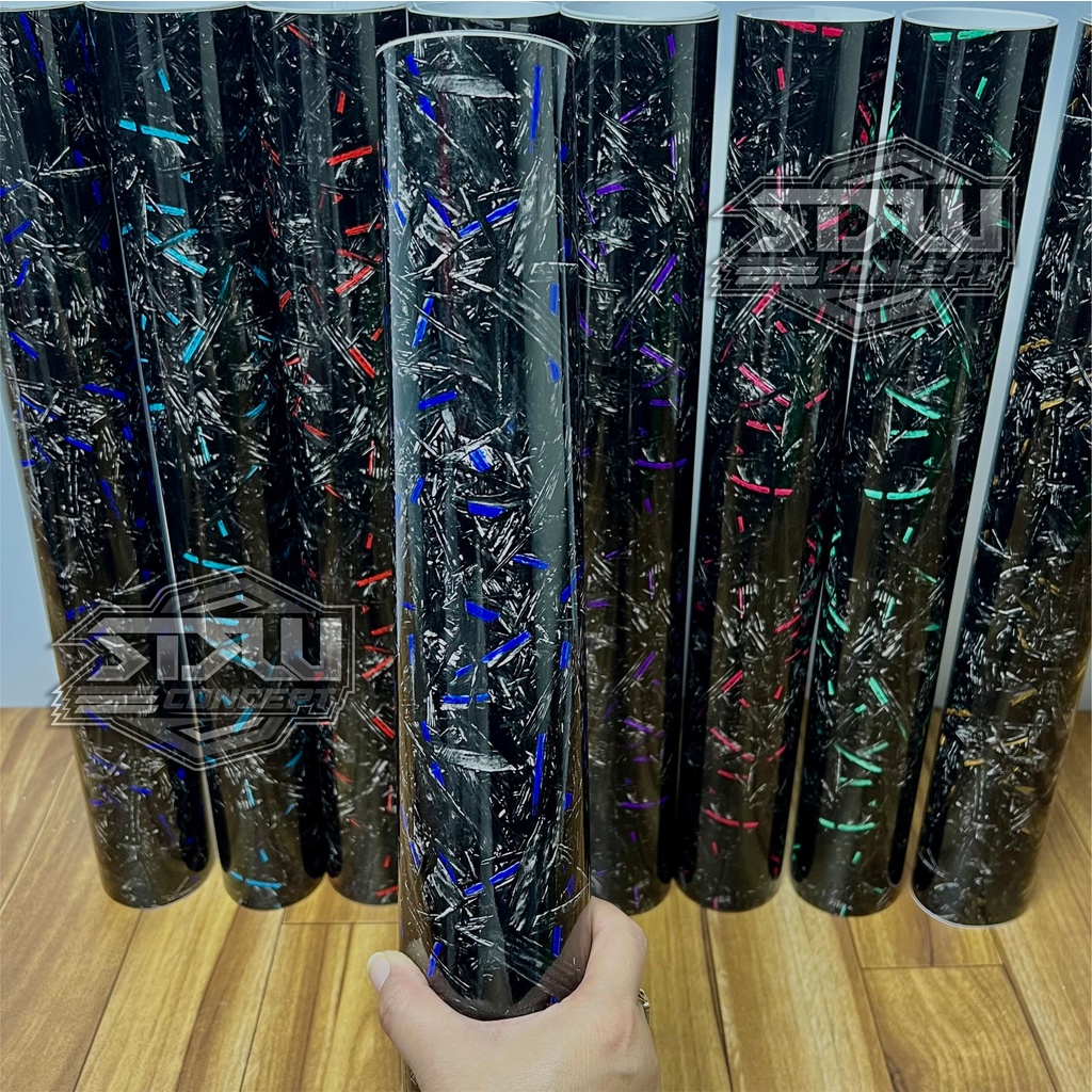 Sticker Carbon Forged Stiker Karbon Forged Stiker Motor ukuran 50 ke 50 cm