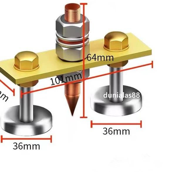 Klem Tang Las Magnet Double utk Kabel Masa Mesin Travo Las Listrik - Tanpa Skun