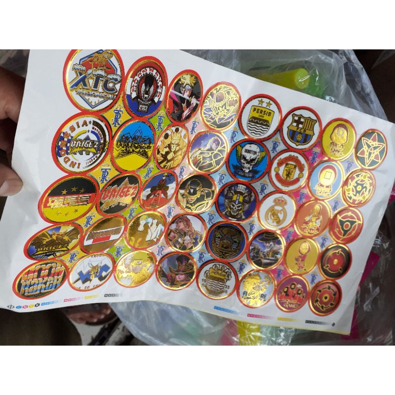 MAINAN ANAK TAJOS EMAS GOLD/TAZOS BESI BAHAN TEBAL isi 40pcs/Lembar