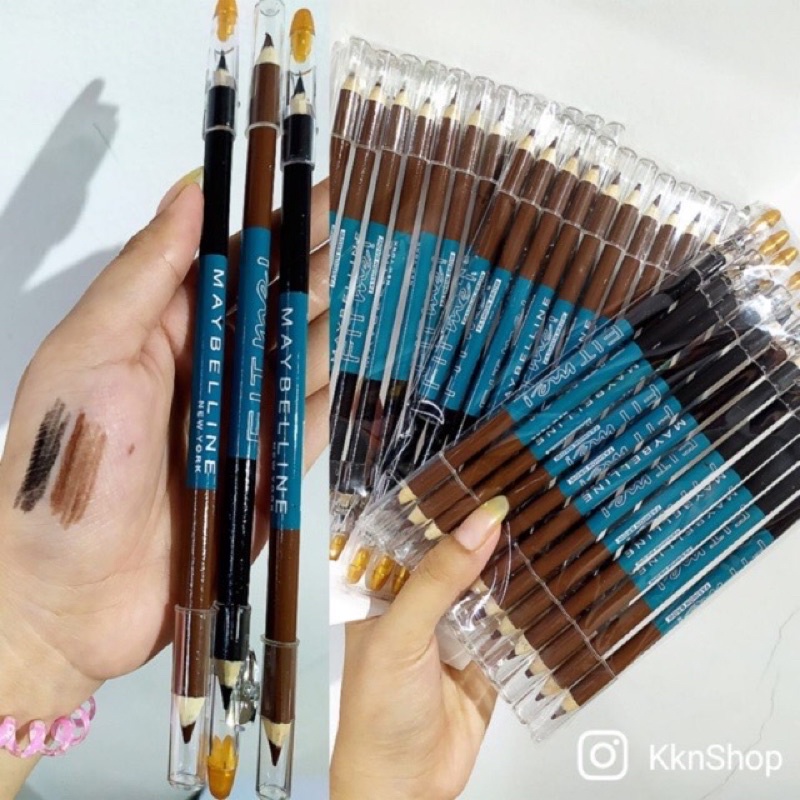 【SATUAN】MEDAN COD TERMURAH Pensil Alis Maybelline Fit Me 2in1 (HITAM DAN COKLAT) / Pensil Alis 2 in 