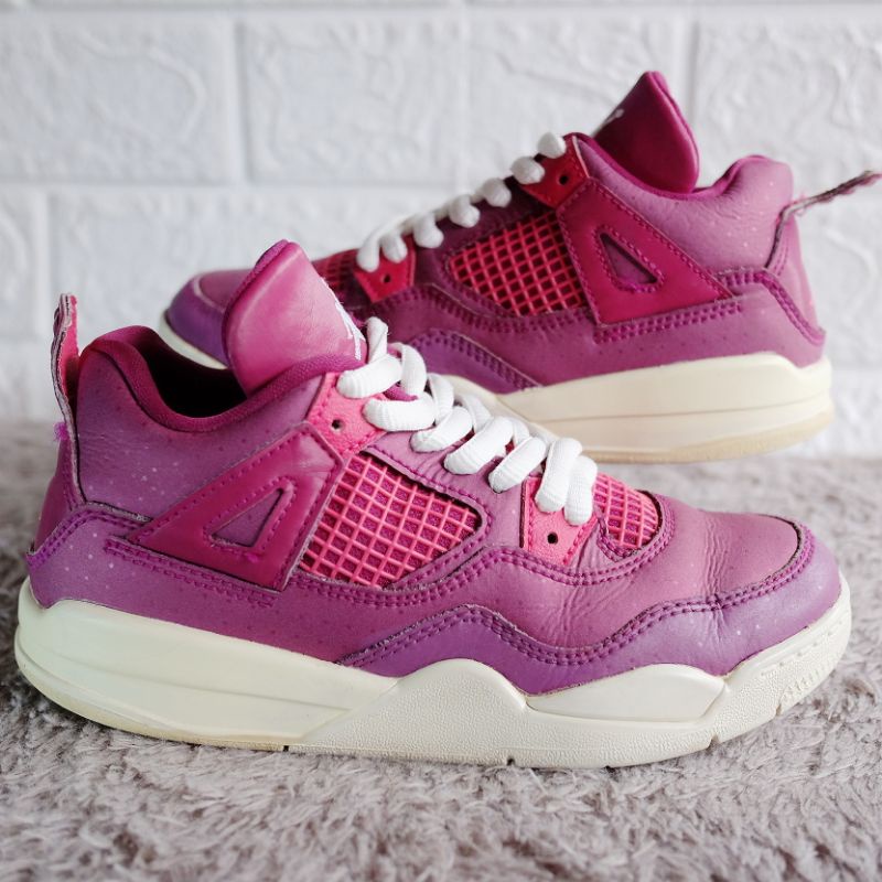 Sepatu Anak Second Nike Air Jordan Retro 4 PS True Berry Rush Pink Bekas Preloved