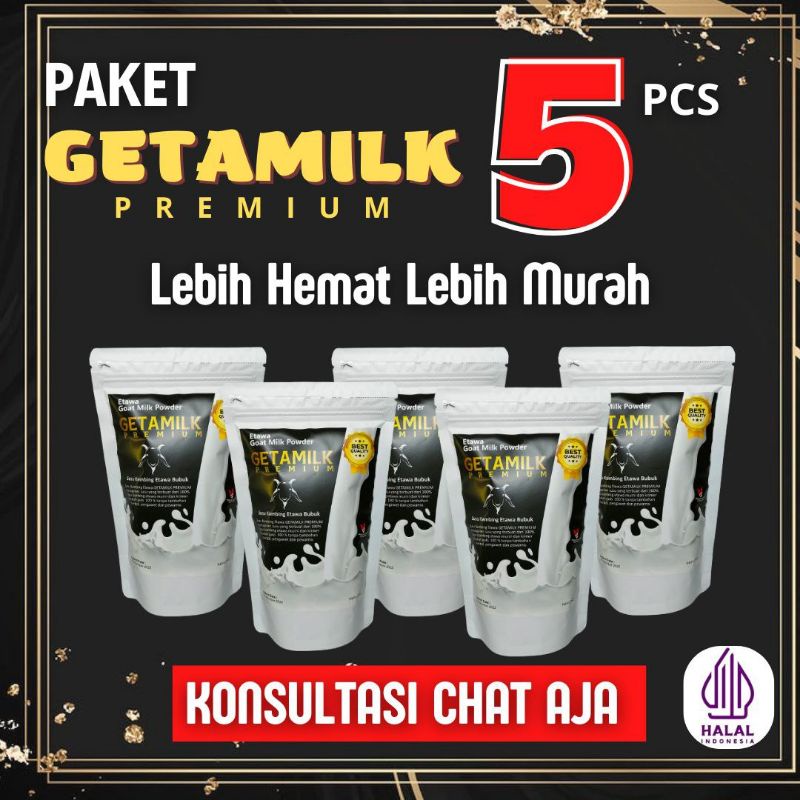 

GETAMILK / Susu Kambing Etawa 200gr / BPOM HALAL (Hrg 1 Paket isi 5)