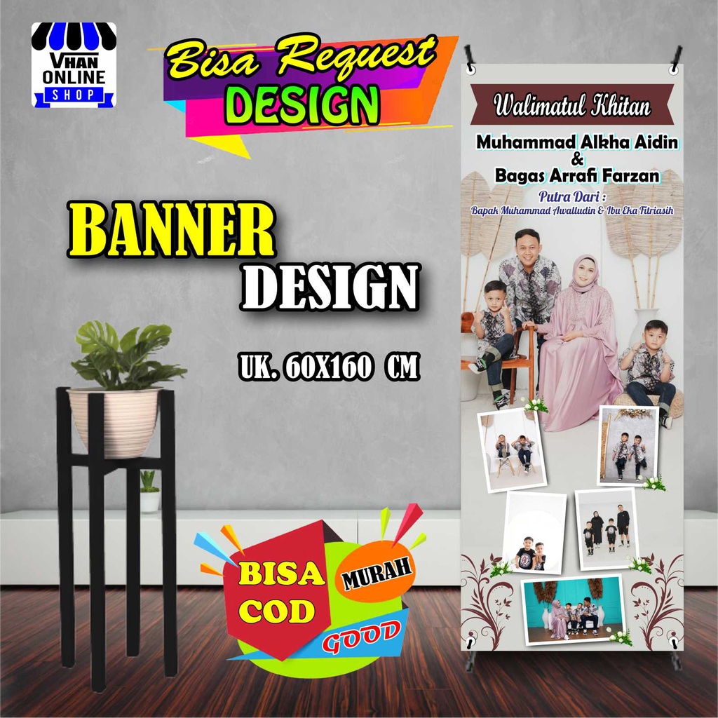 Spanduk Banner Acara Khitanan, Tasyakur Khitan, Sunatan Anak, Bagus Murah