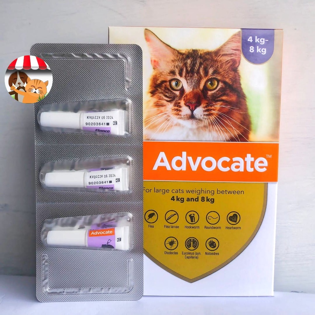 Advocate Cat 4kg-8kg Obat Kutu Kucing Obat Cacing Harga Per tube
