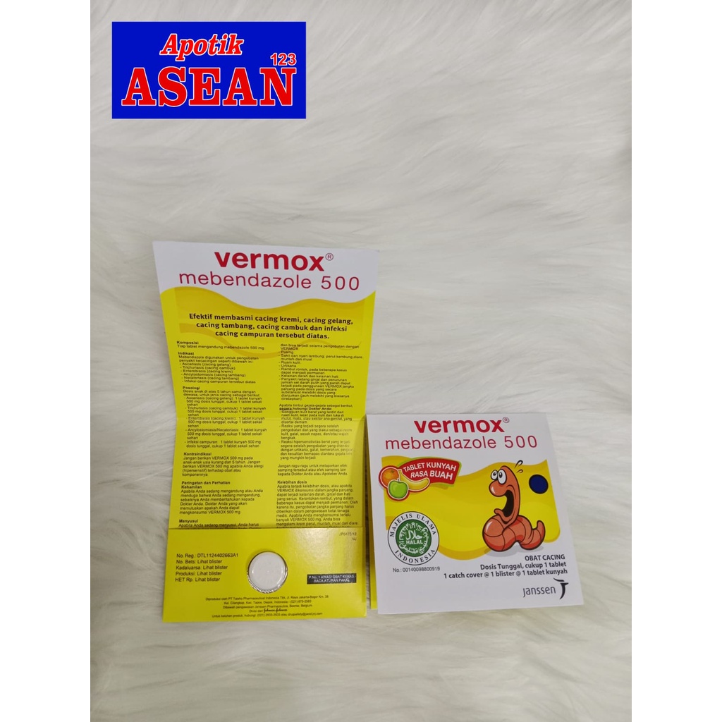 VERMOX mebendazole 500