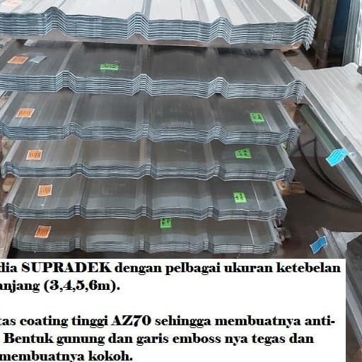 Atap Spandek T: 0.30 mm P: 1 meter Spandeck Zincalum / baja ringan - 030AZ50ECO LITE