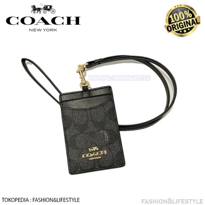

COACH Id Lanyard In Colorblock Signature Canvas Logo Metal ORIGINAL