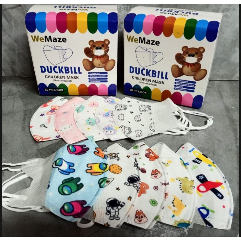 MASKER DUCKBILL ANAK MOTIF WEMAZE 3PLY ISI 50 PCS FACEMASK PREMIUM