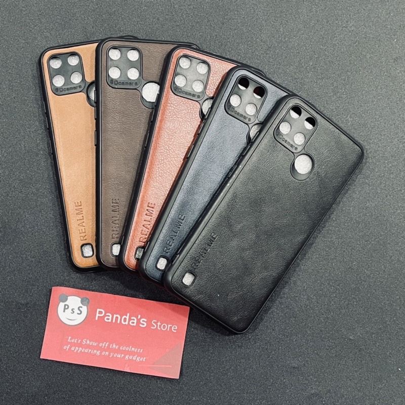 Leather Case Realme C21Y / C25Y Softcase Kulit Elegan Casing Slim Fit