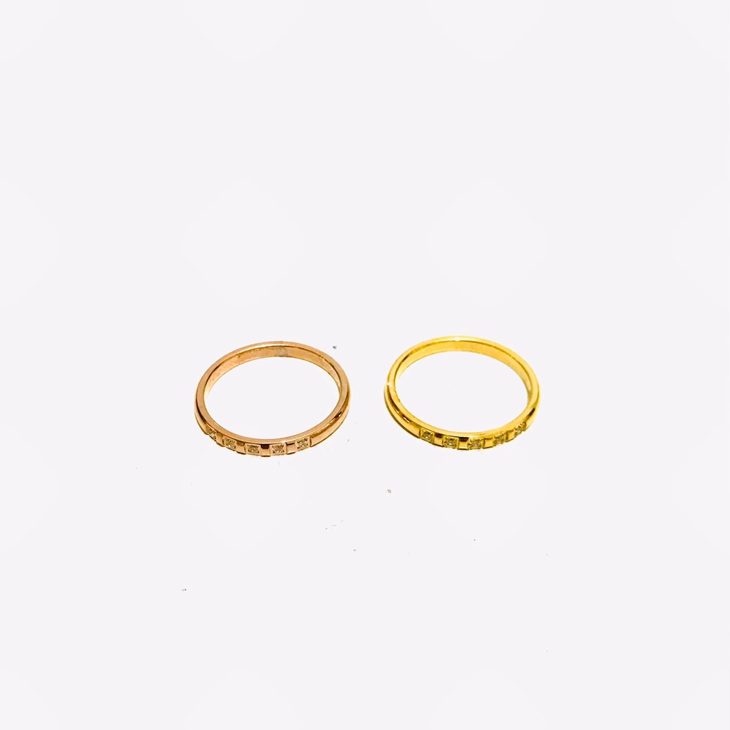 Cincin Titanium Wanita Lapis Emas Anti Karat CT-60-15-AMK